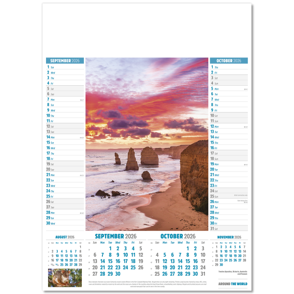 Around the World Wall Calendar