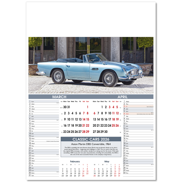 Classic Cars Wall Calendar