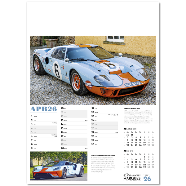 Collector's Cars Wall Calendar