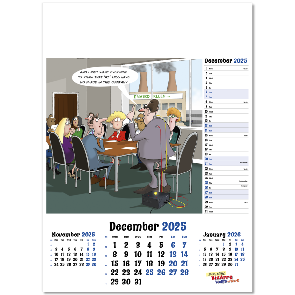 Bizarre World of Work Wall Calendar