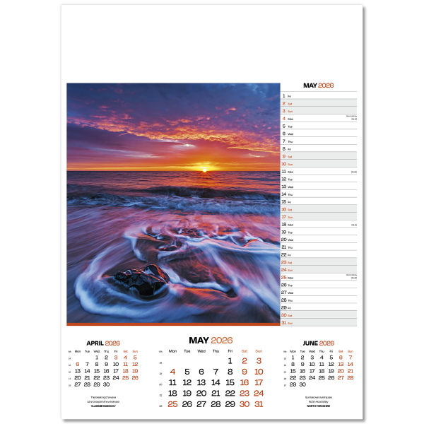 Dawn & Dusk Wall Calendar