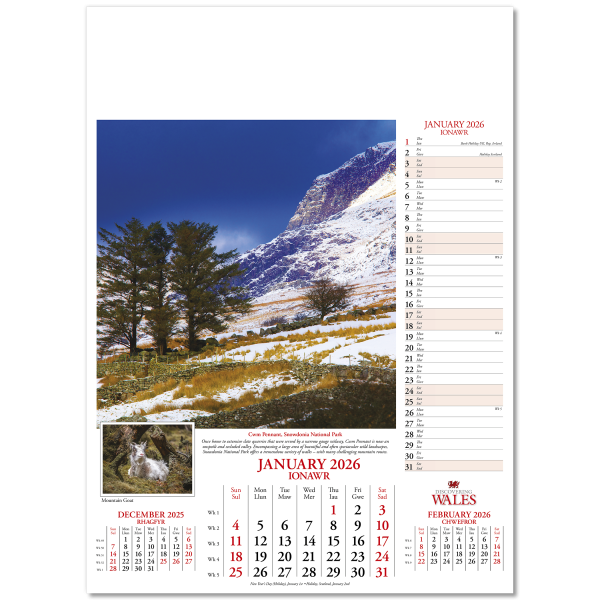 Discovering Wales Wall Calendar