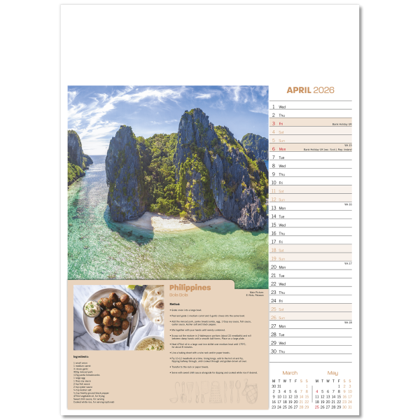 Taste for Travel Wall Calendar