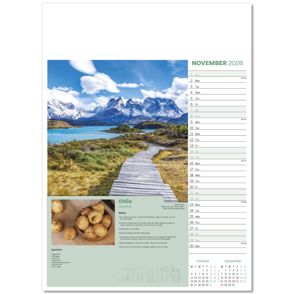 Taste for Travel Wall Calendar