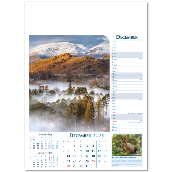 Notable Britain Wall Calendar