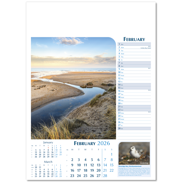 Notable Britain Wall Calendar