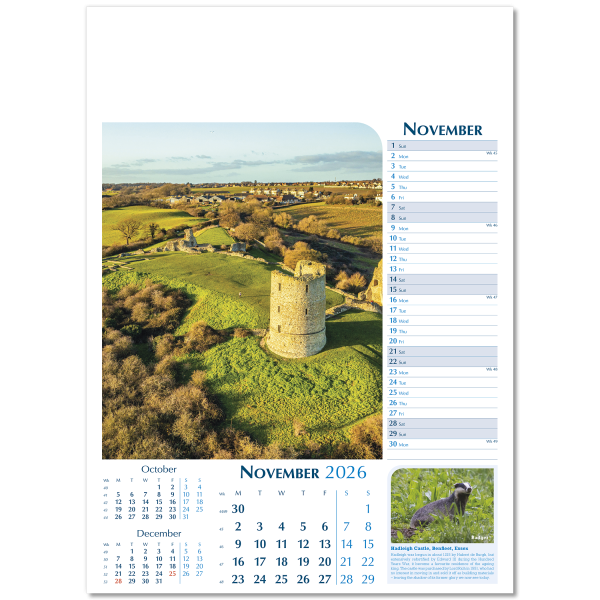 Notable Britain Wall Calendar