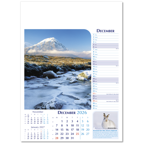 Notable Scotland Wall Calendar