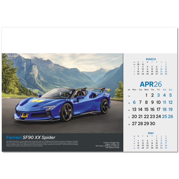 Supercars Wall Calendar