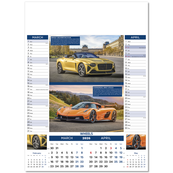 Wheels Wall Calendar