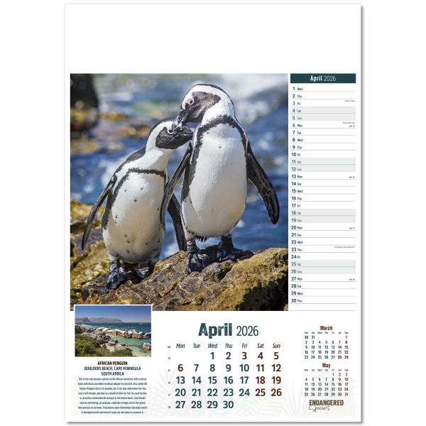 Endangered Species Wall Calendar