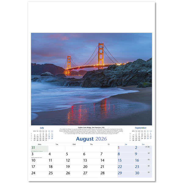 World by Night Wall Calendar