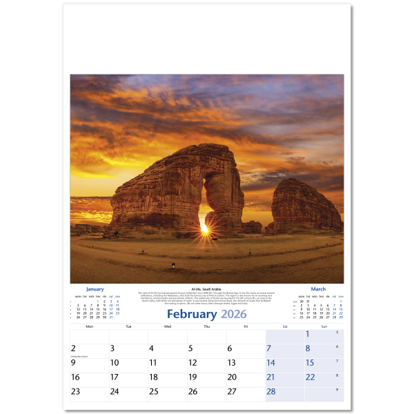 World by Night Wall Calendar