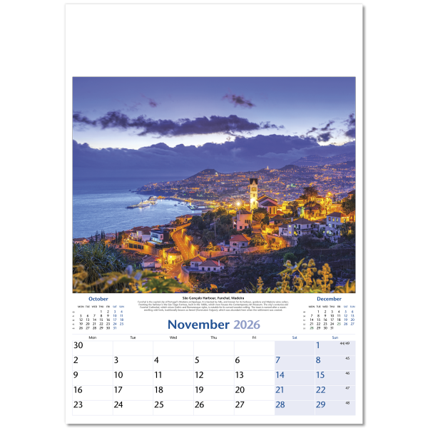 World by Night Wall Calendar