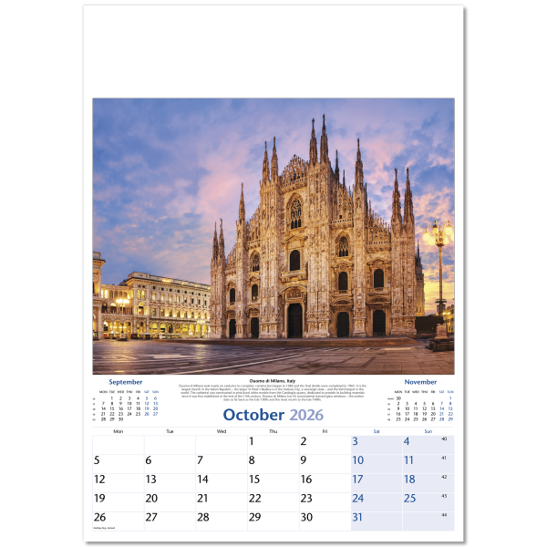 World by Night Wall Calendar