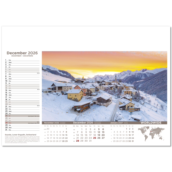 Worldwide Wall Calendar