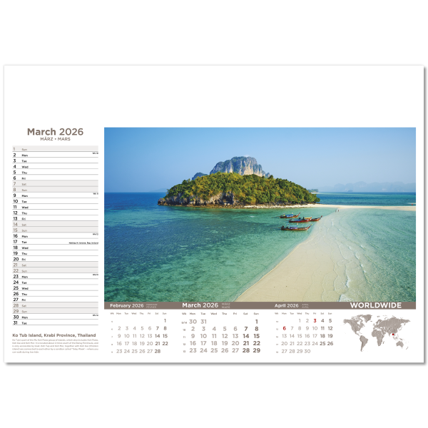 Worldwide Wall Calendar