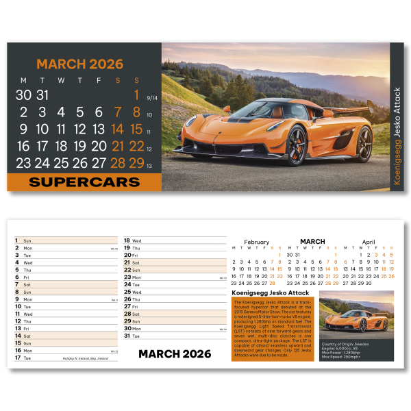 Supercars Desk Calendar