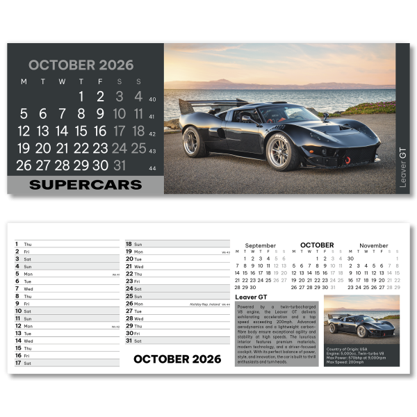 Supercars Desk Calendar