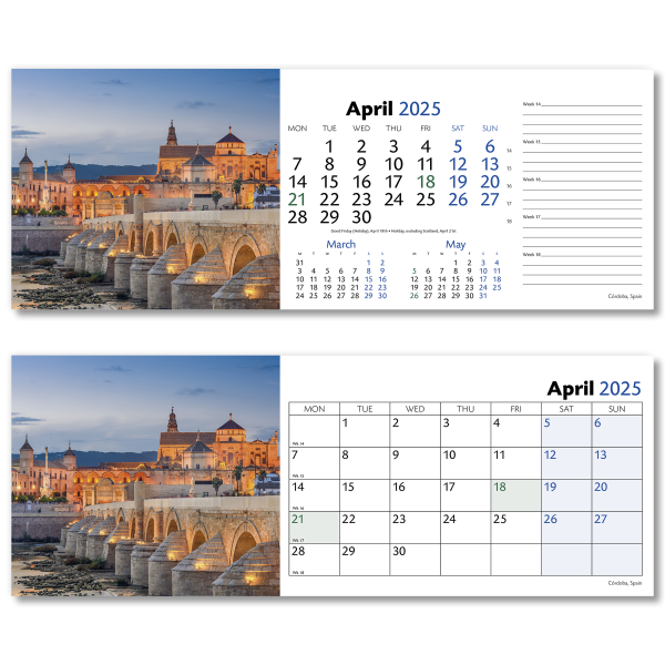 World by Night Desk Calendar