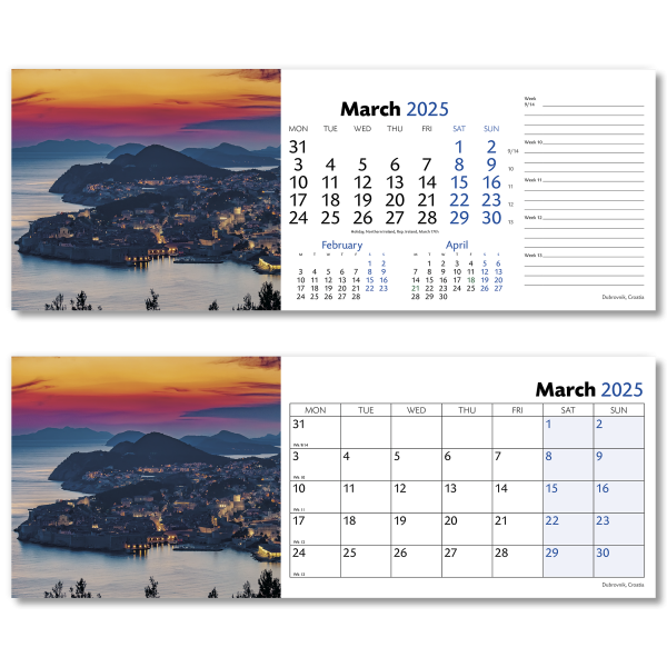 World by Night Desk Calendar