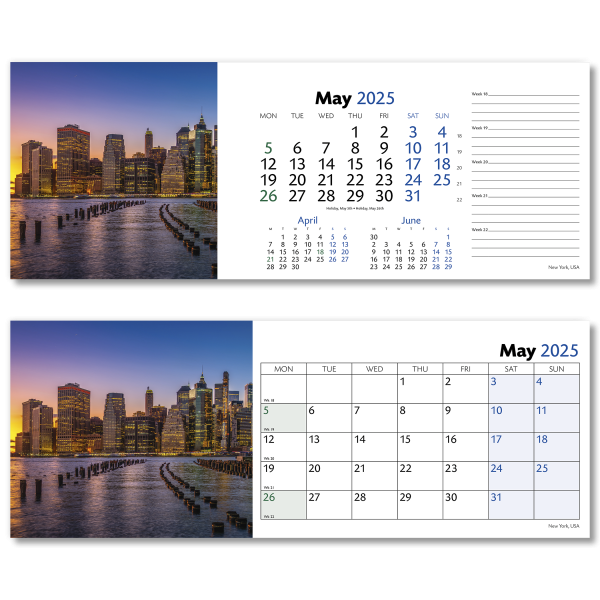 World by Night Desk Calendar