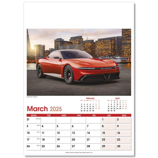 Fast Cars Wall Calendar - 13 Leaf