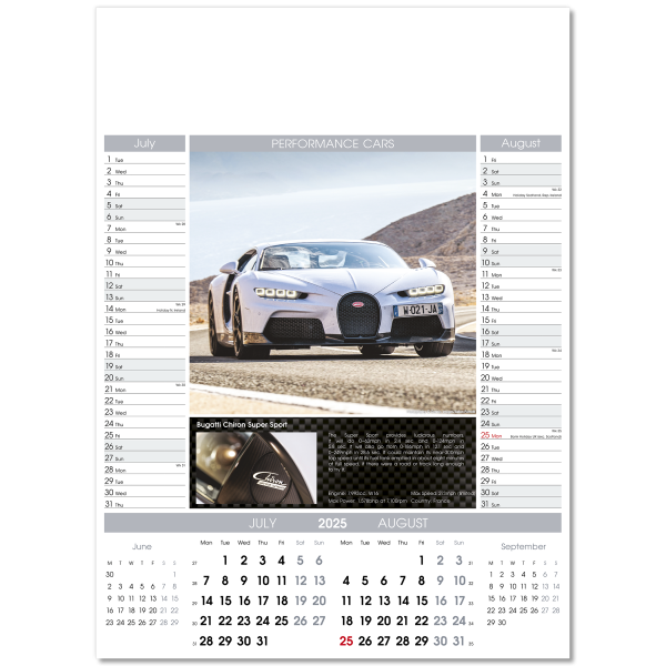 Performance Cars Wall Calendar