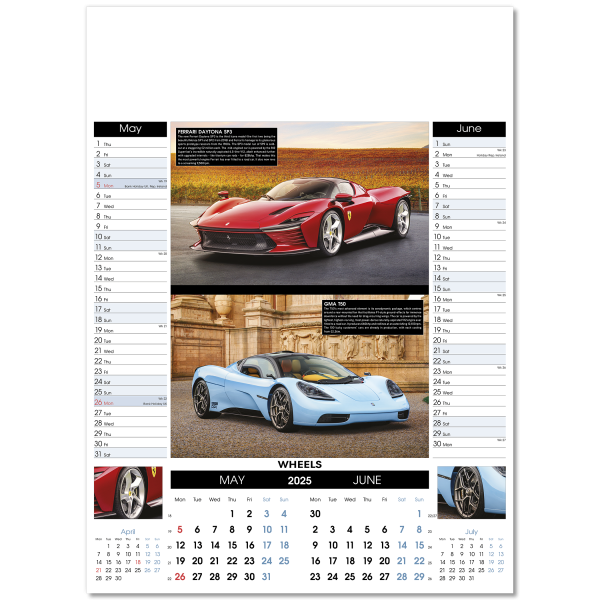 Wheels Wall Calendar