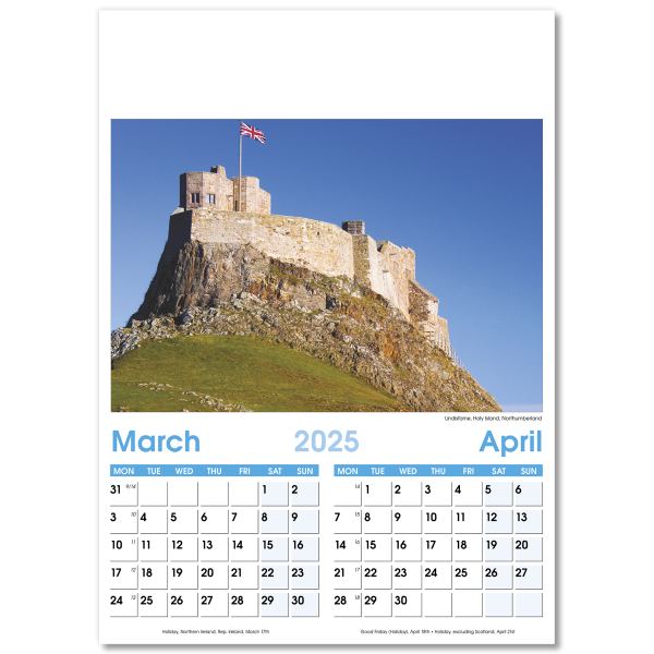 England Optima Wall Calendar - 7 Leaf