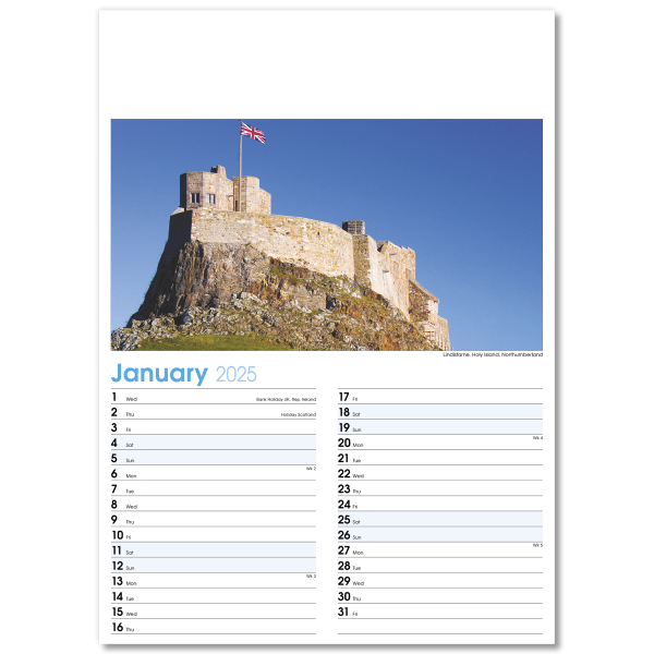 England Optima Wall Calendar - 13 Leaf