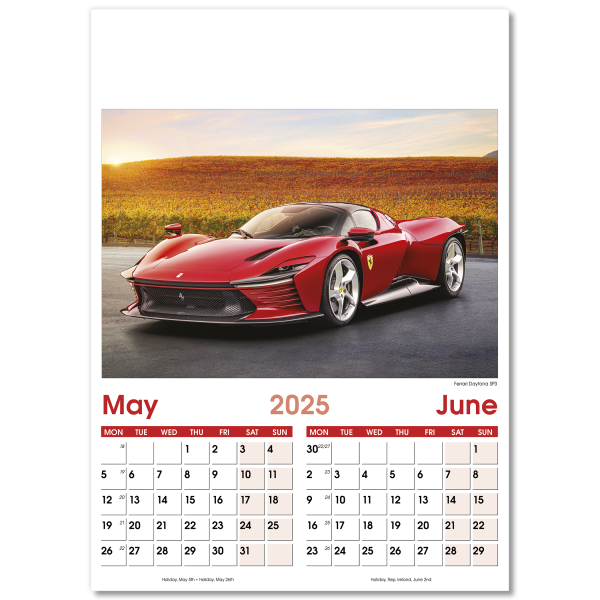 Fast Cars Wall Calendar - 7 Leaf